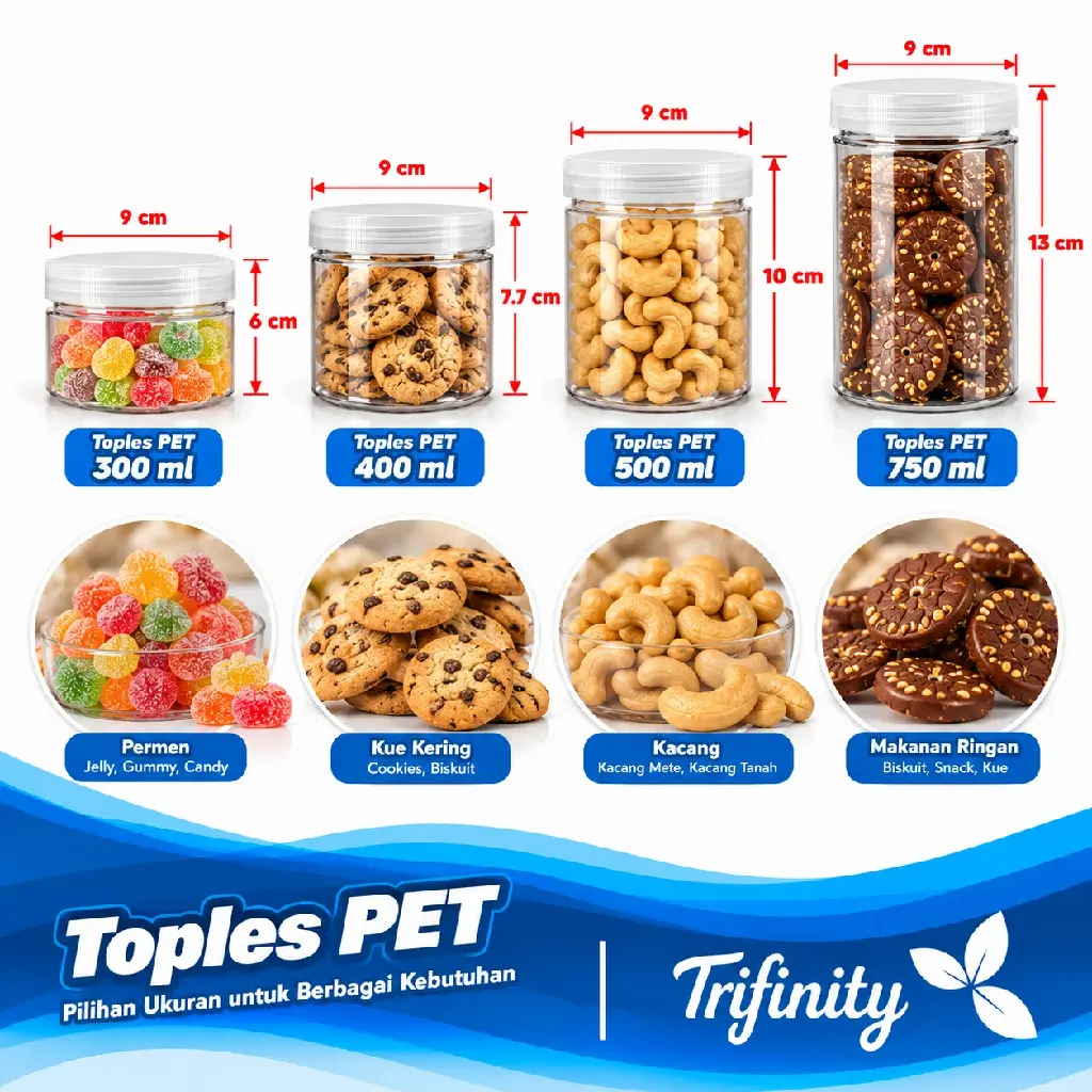 Katalog Toples PET Trifinity Beragam Ukuran.webp