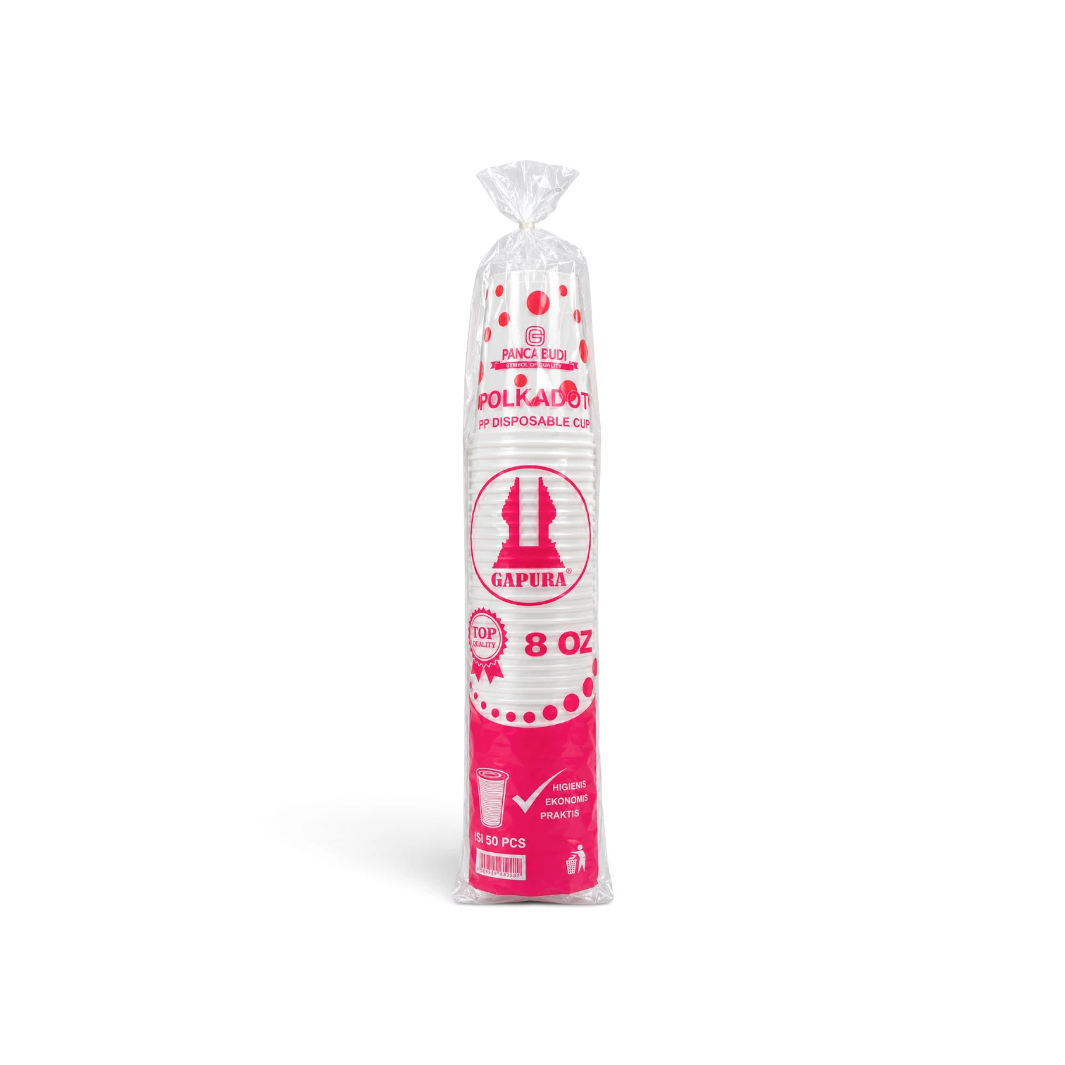 Gapura Gelas Polkadot 8oz Isi 50