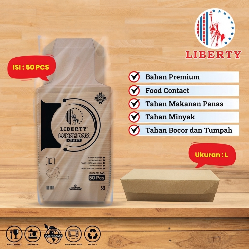 Liberty Lunch Box Kraft Isi 50