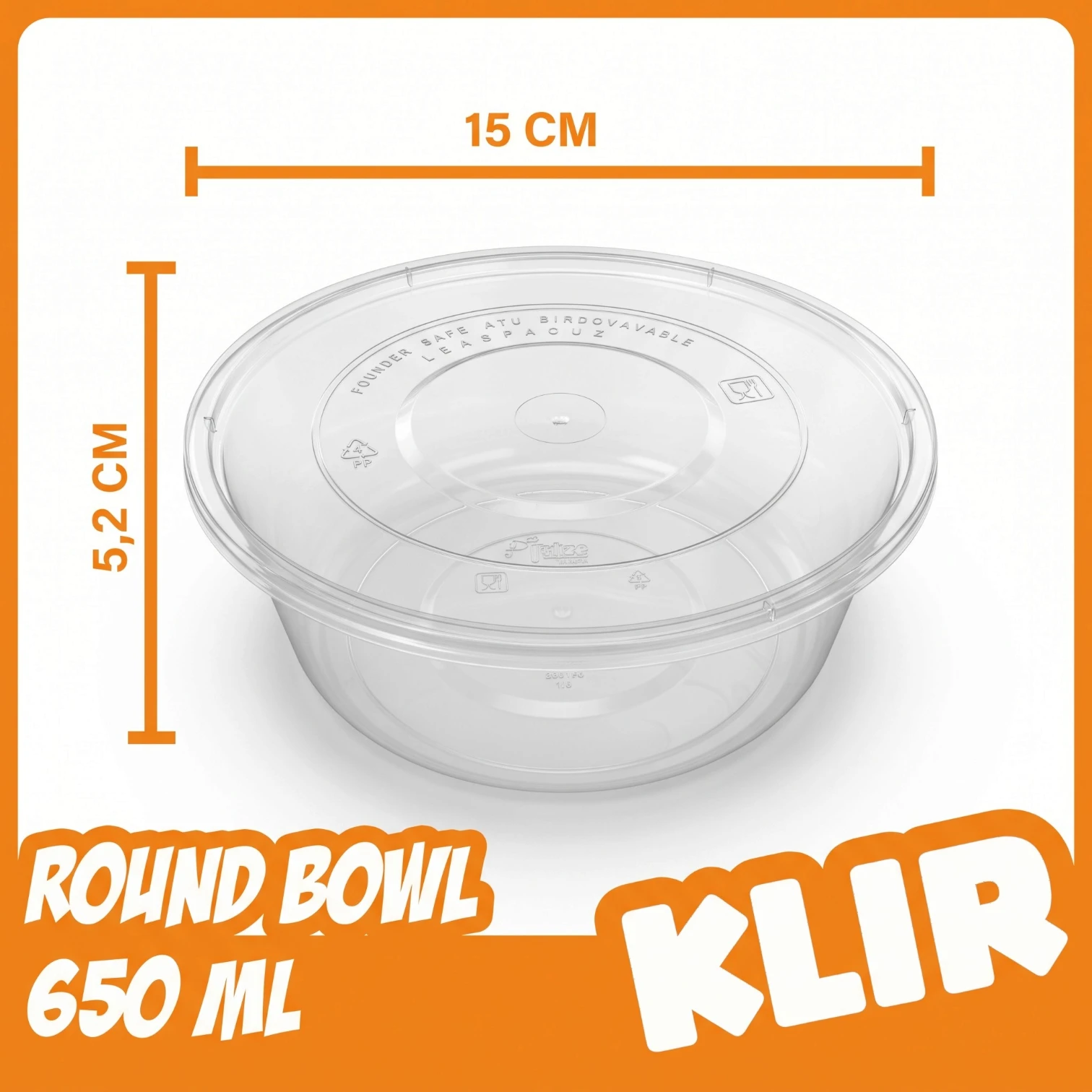 Klir Thinwall Round Bowl Isi 25 (650ml)