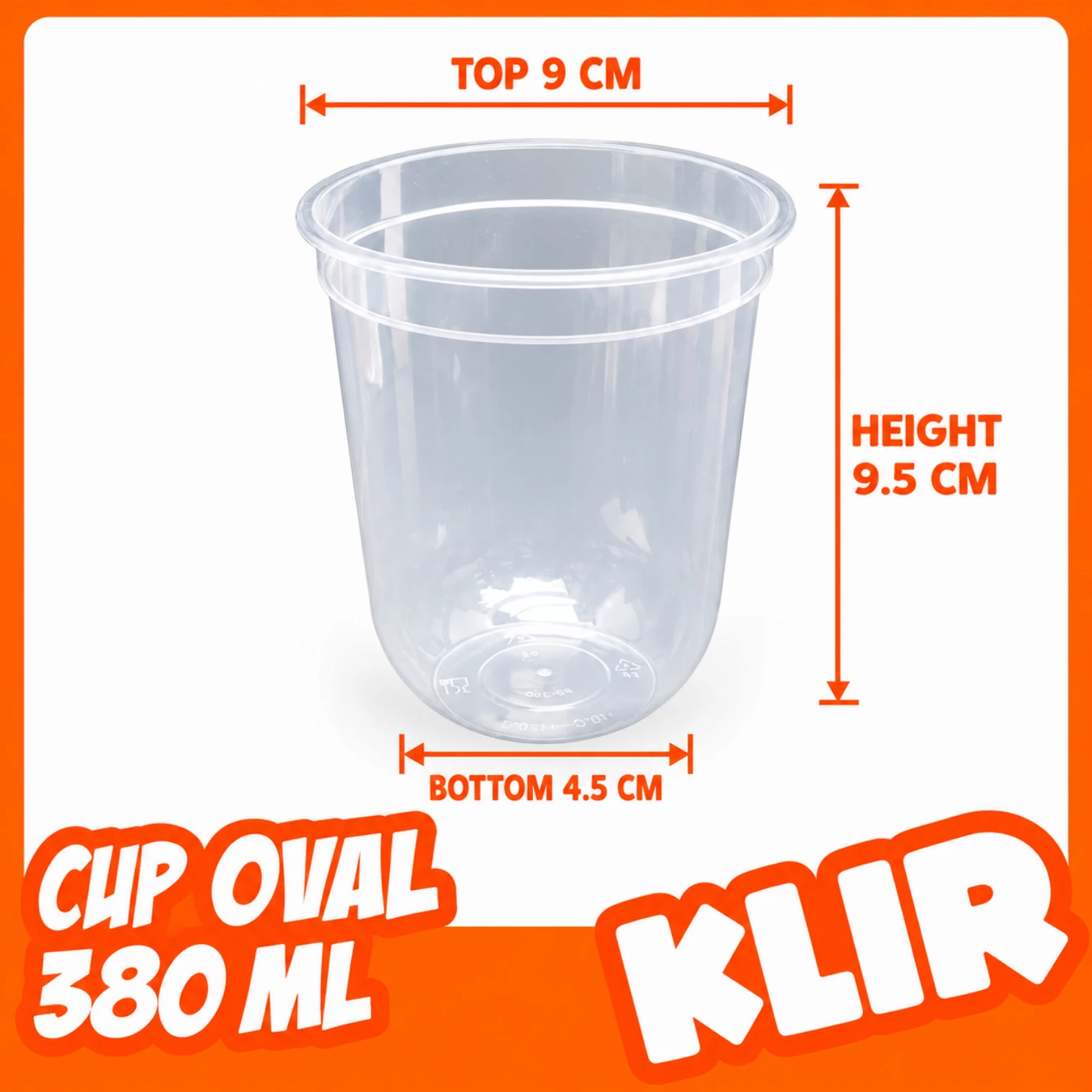 Klir Cup Inject Isi 25 (380ml, Bening, Oval)