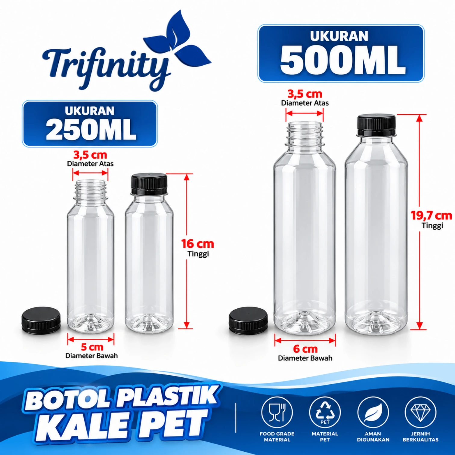Botol Plastik Kale Pet (250ml)